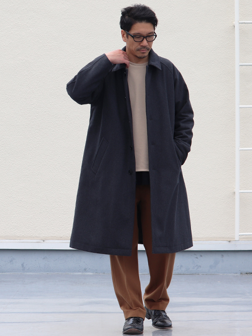 610gウールメルトン サーモライト中綿 オーバーサイズ ステンカラー