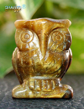 天然石 ふくろう置物 梟(フクロウ)の彫刻物 Q-10/天然石