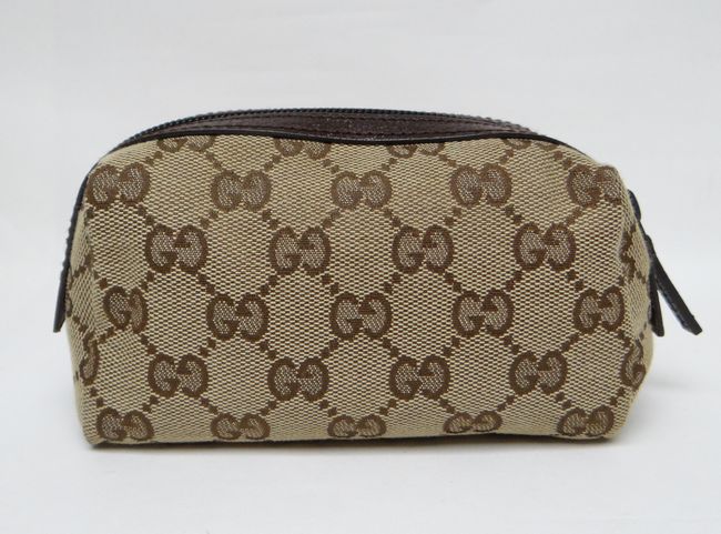 GUCCI グッチ 29596 GGキャンバス コスメポーチ ベージュ×ブラウン