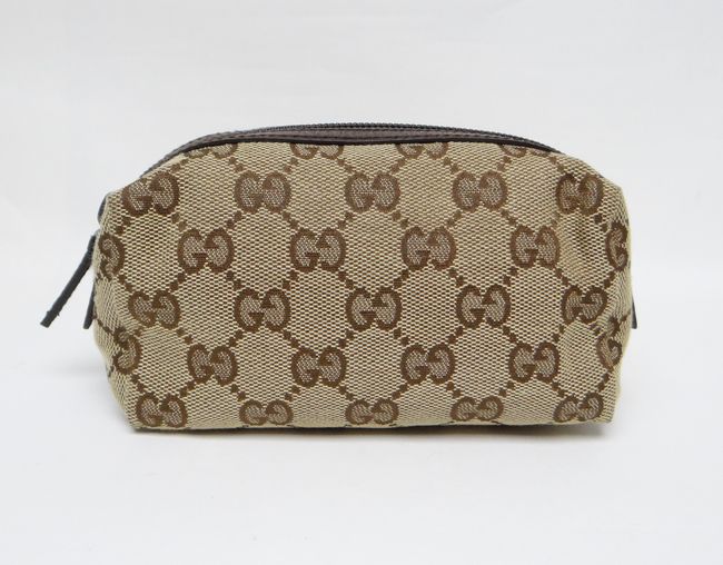 GUCCI グッチ 29596 GGキャンバス コスメポーチ ベージュ×ブラウン