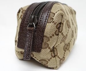 GUCCI グッチ 29596 GGキャンバス コスメポーチ ベージュ×ブラウン