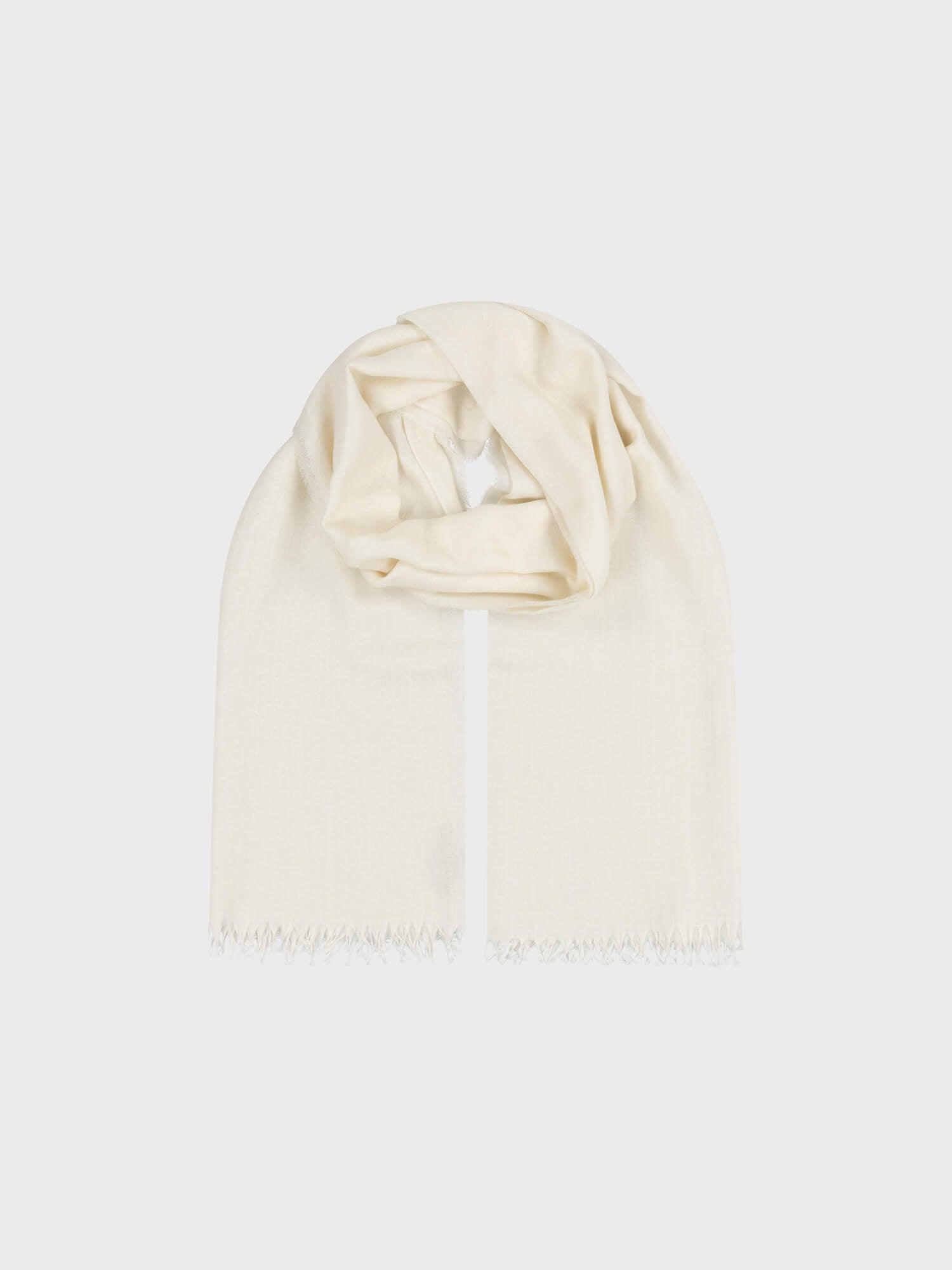Staffa Mens Cashmere Silk Scarf Snow White | Begg x Co