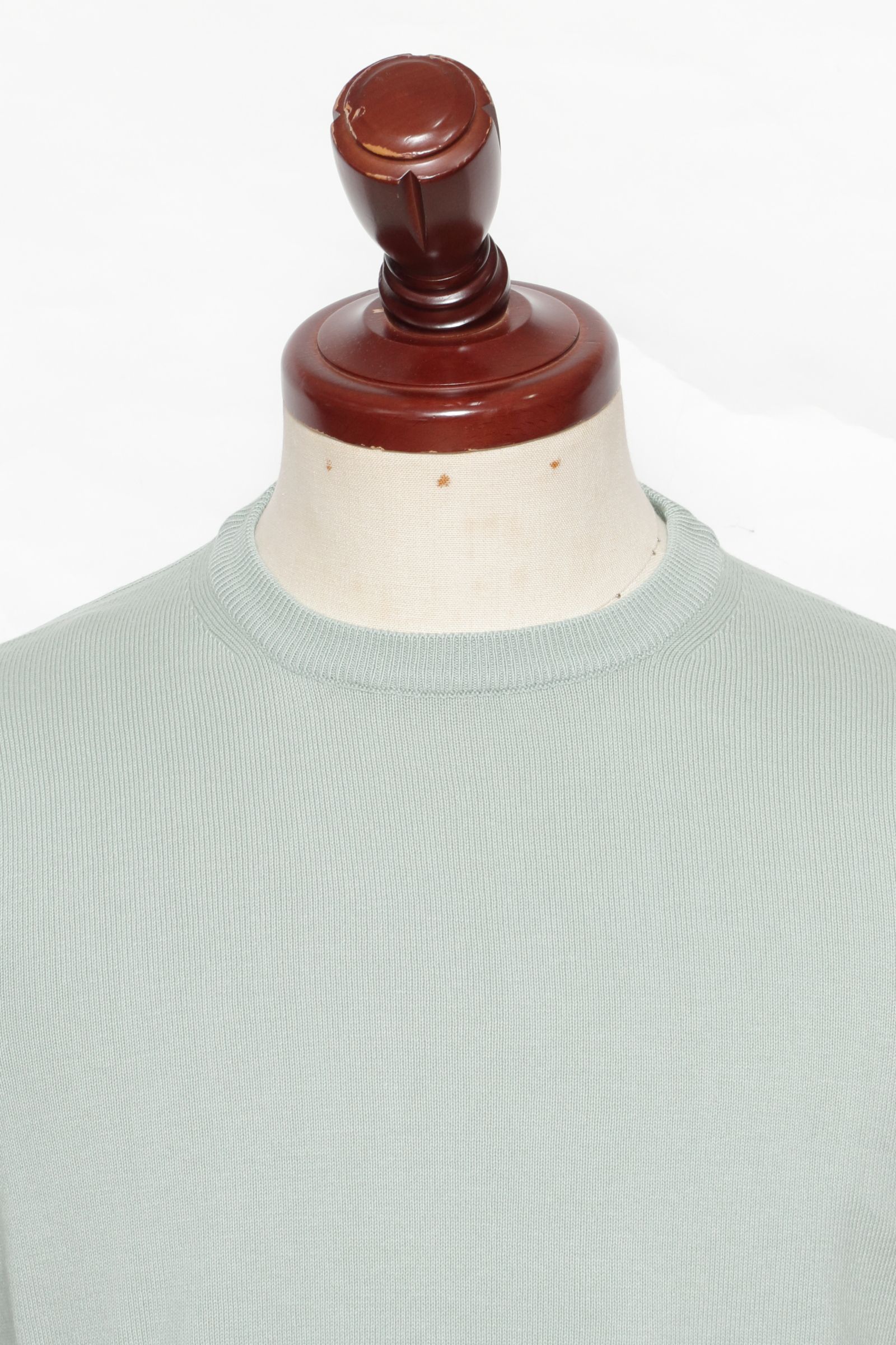 MORGANO - 12ゲージ ソフトコットン クルーネック ニット / グリーン