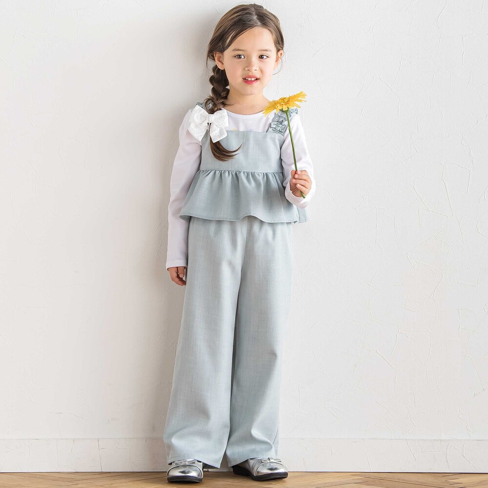 リネン調オックスタックショートパンツ(90~160cm)(90cm グレー