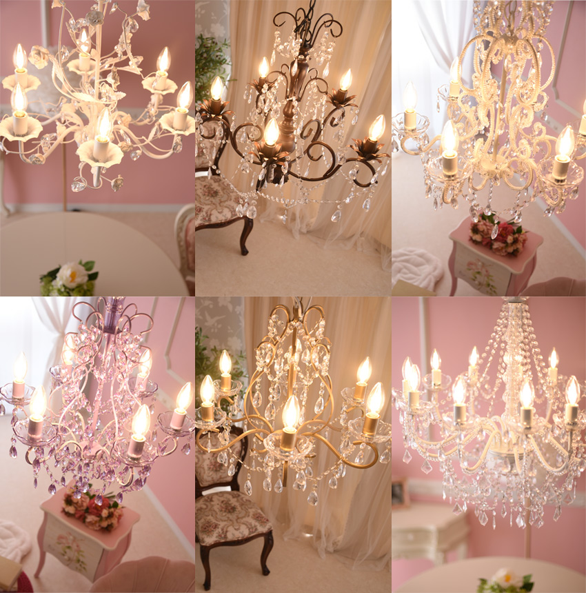 LED電球付 8灯 シャンデリア エレガントゴールド 簡単取付 幅51cm