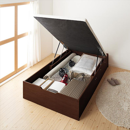 ダークブラウンの重厚感ある風合い 魅惑のセミダブルベッド特集