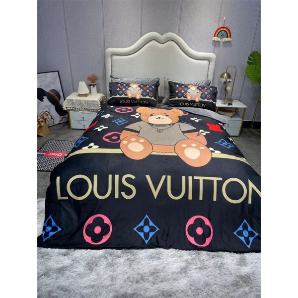 ハイブランド寝具カバー 4点セットシャネル ヴィトン ディオール