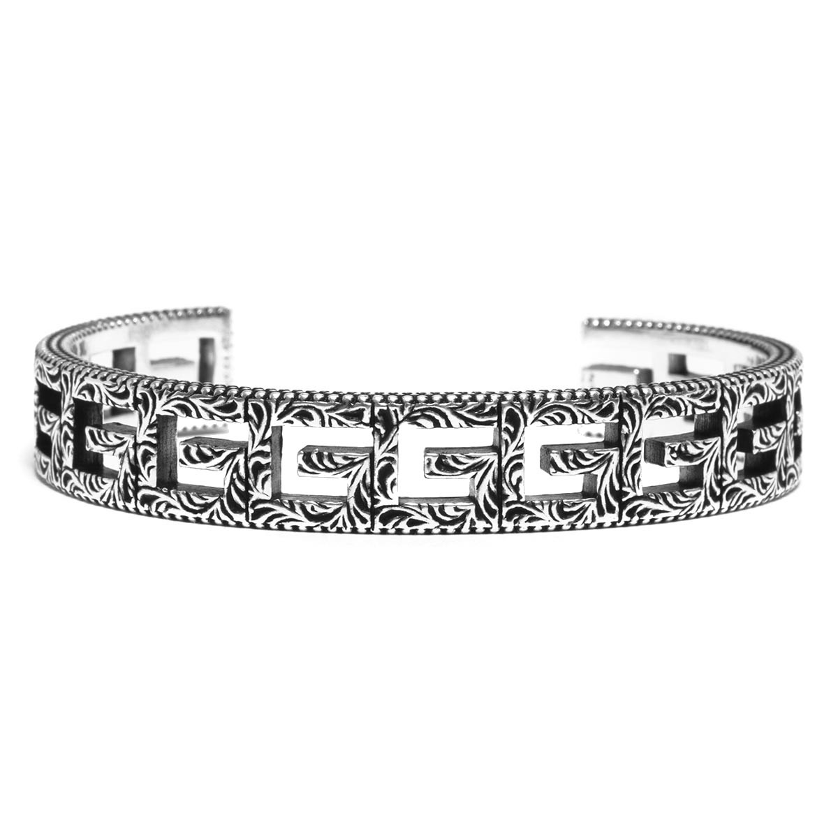 ☆グッチ☆ バングル ブレスレット スクエアG カフブレスレット 燻