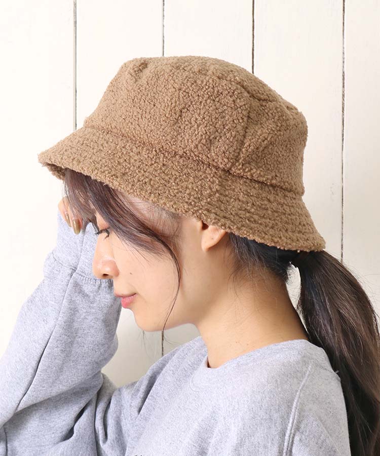 ≪SALE≫プードルボアバケットハット(アイボリー): ALL｜Bleu Bleuet