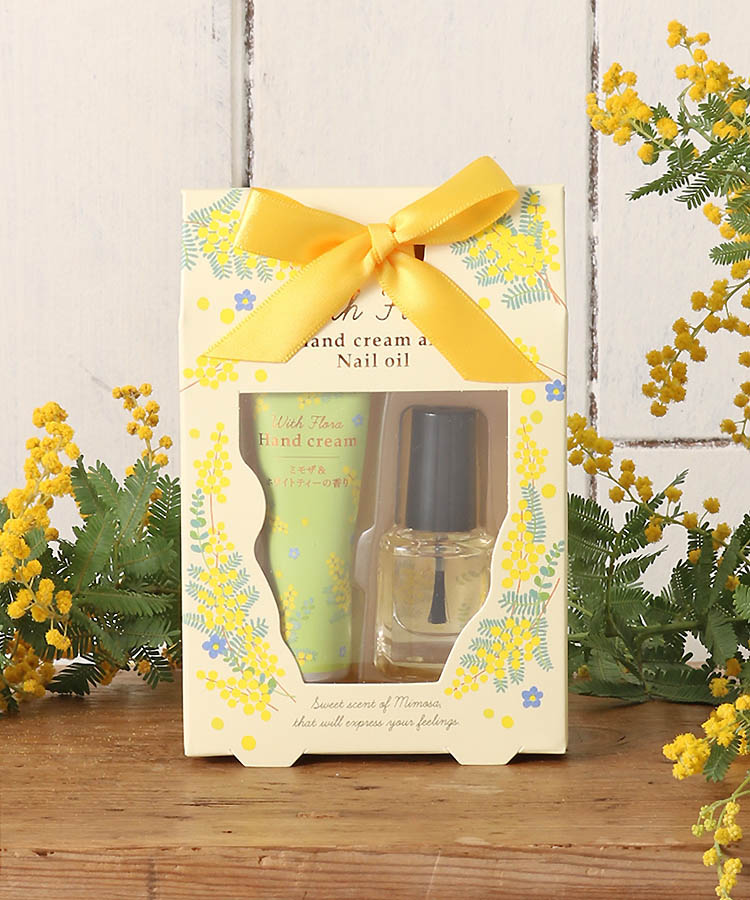 ≪SALE≫ウィズフローラハンドクリーム&ネイルオイルセット(ミモザ
