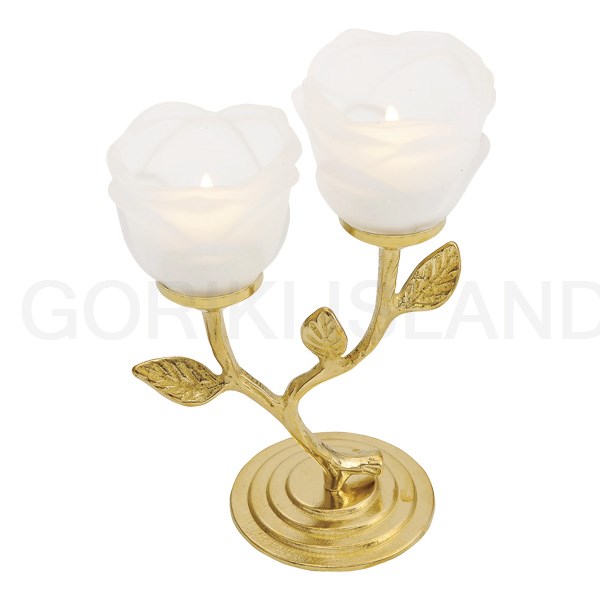 在庫限り】GORIKIISLAND キャンドルスタンド ローズ≫キャンドル