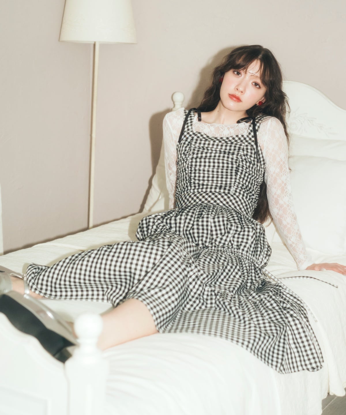 00s 希少 夢展望 dearyビッグリボンティアードキャミワンピ リズリサ系