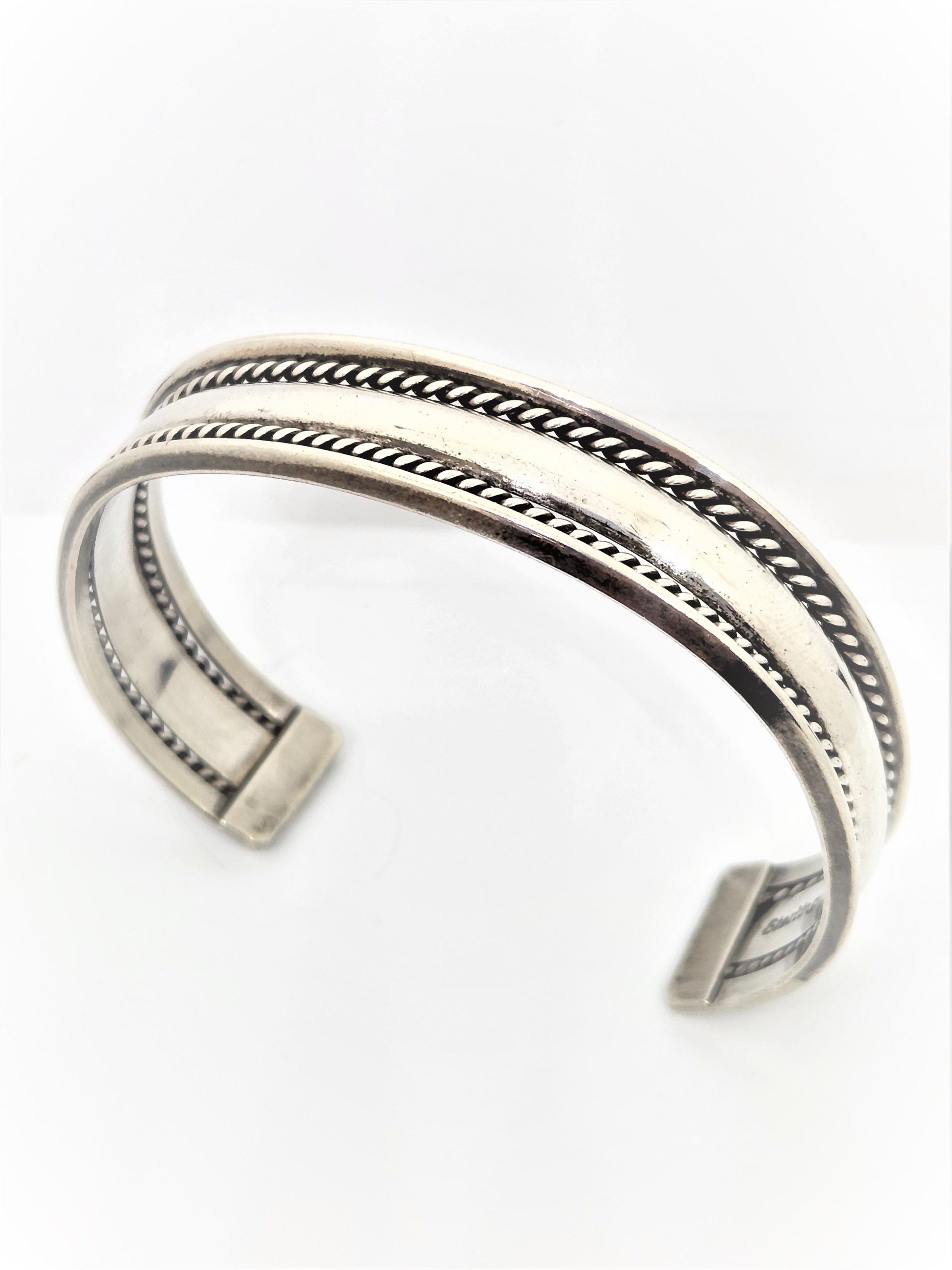 Vintage Handcrafted Nora Tahe Navajo Sterling Silver Cuff Bracelet