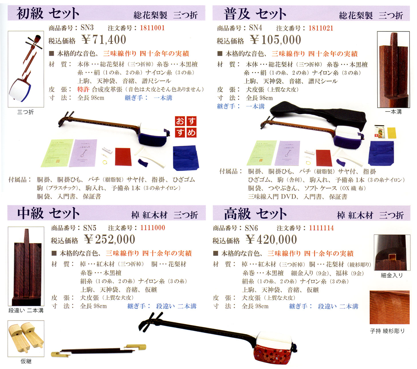 津軽三味線】初心者セット約1年使用撥、駒、指掛け、黒いソフトケース付き