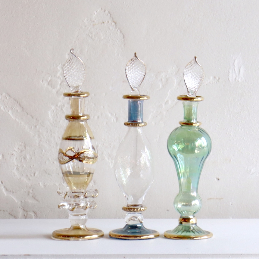 エジプト香水瓶 ガラスボトル 3本セット クレオパトラ 手作り