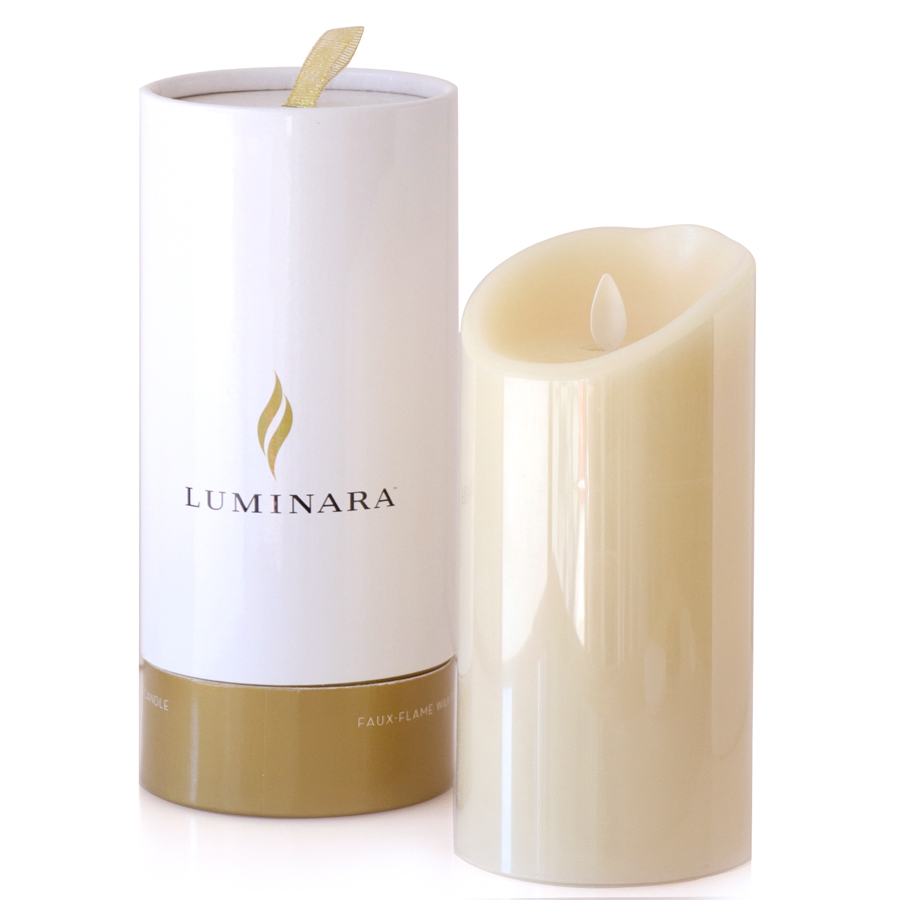 LEDキャンドル・LUMINARA（ルミナラ）ピラー4x9アイボリー 直径10cm