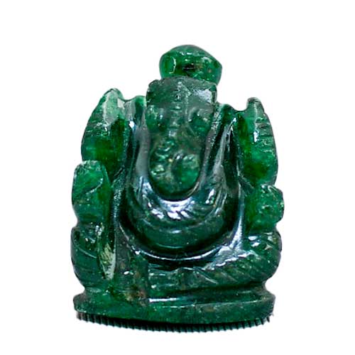 グリーンジェイド（緑翡翠）ガネーシャ神像 | ガネーシャ神と開運グッズ