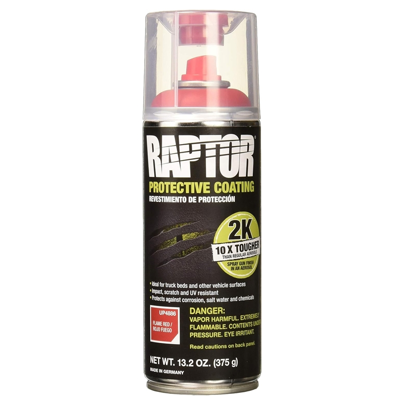 U-Pol Raptor 2K Flame Red Bedliner 13.2 oz Aerosol - UP4886