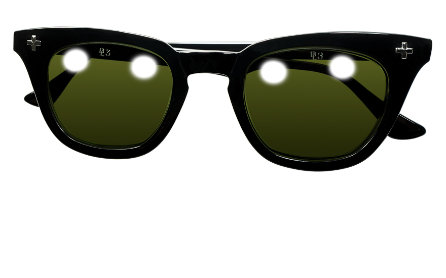 GIG LAMPS 1960s BAUSCH & LOMB B&L CROSS RIVET WELLINGTON BLACK