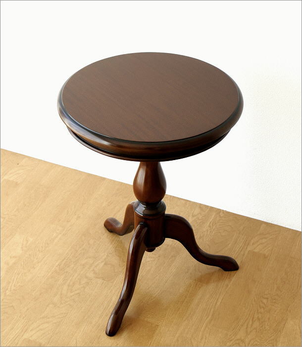 コーヒーテーブル マホガニー 無垢材 アンティーク調 クラシック 丸