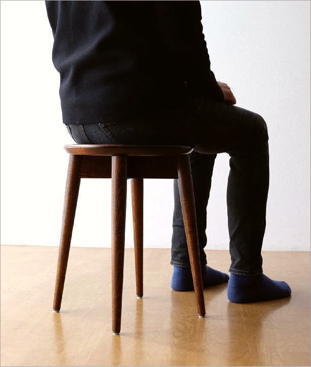 スツール ブラックウォールナット 一枚板 ミズナラ材 無垢 漆塗り 日本