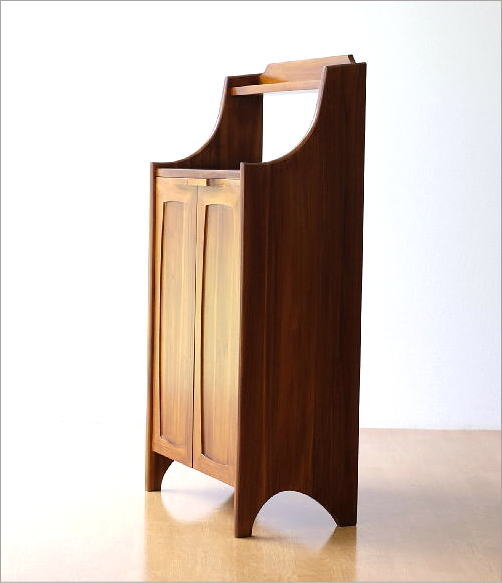 キャビネット 電話台 ファックス台 FAX台 おしゃれ チーク 無垢材