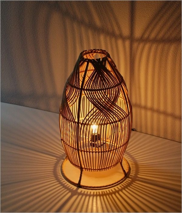 スタンドランプ おしゃれ ランプ 照明 ラタン フロアランプ アジアン