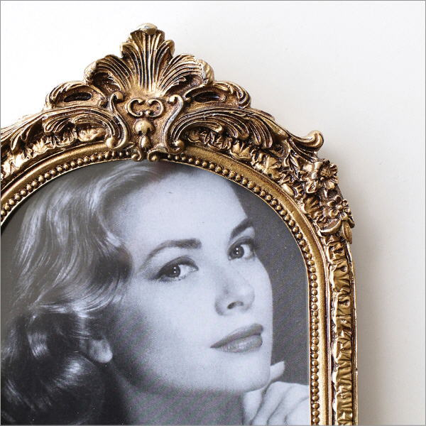 フォトフレーム 写真立て おしゃれ 卓上 置き型 アンティーク ゴールド