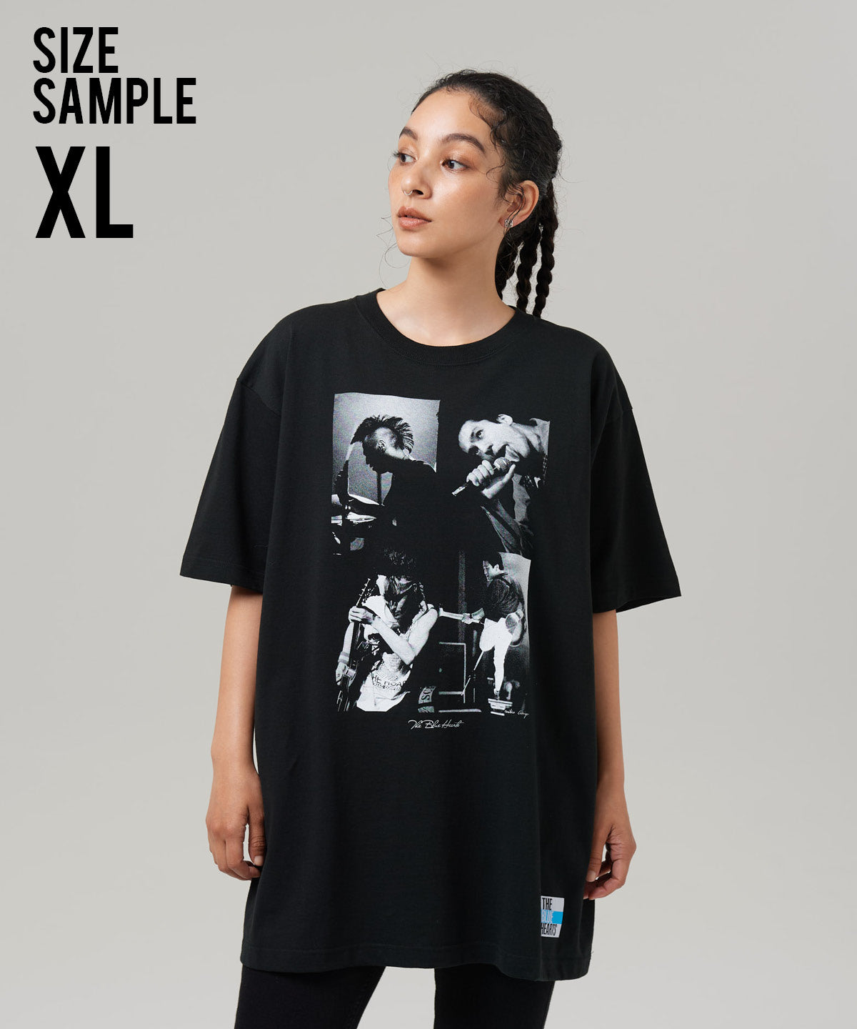 GB0325/BH03: THE BLUE HEARTS Gold Print T-Shirt / The Blue Hearts