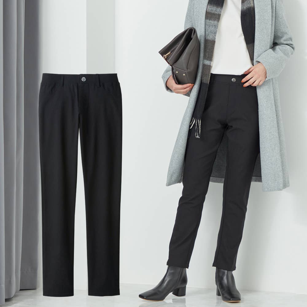 裏起毛】レーヨン混ストレートパンツ TZQ65K :レディース パンツ