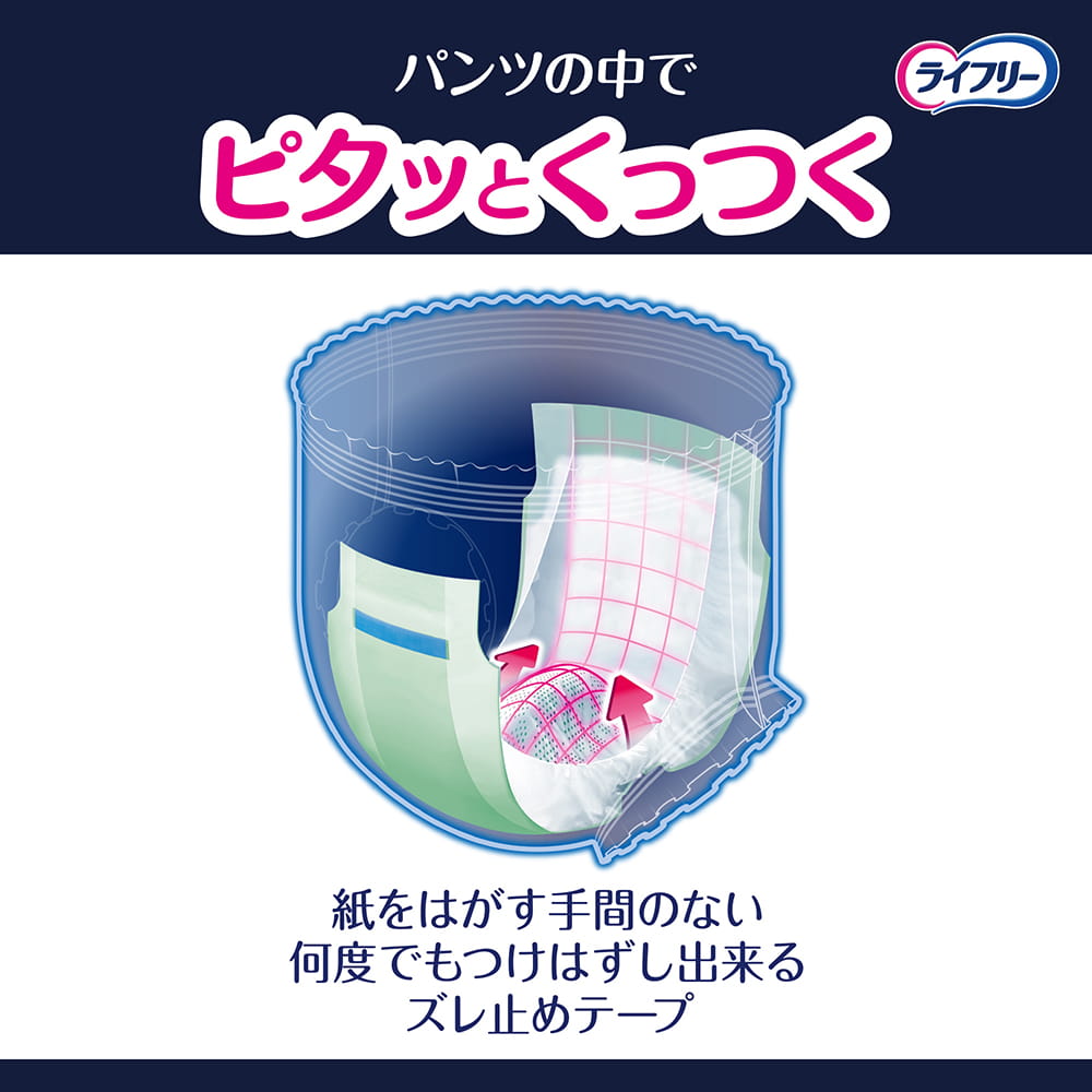 ライフリー ズレずに安心 紙パンツ用パッド 夜用スーパー 5回吸収24枚