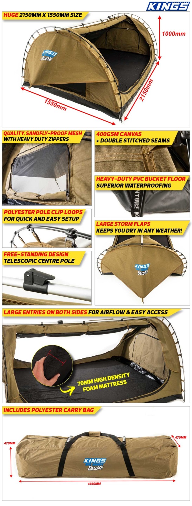 Kings Big Daddy デラックスダブルスワッグテント Amazon.co.jp