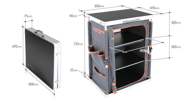 販売終了】マルチキッチンテーブル（ブラック/オレンジ） - DOD