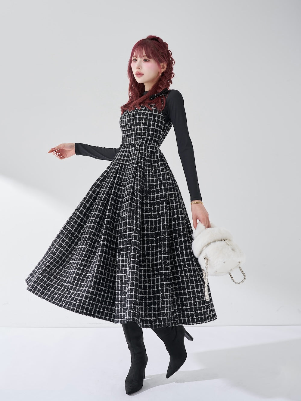 ツイードボリュームミディワンピース – Darich (ダーリッチ)