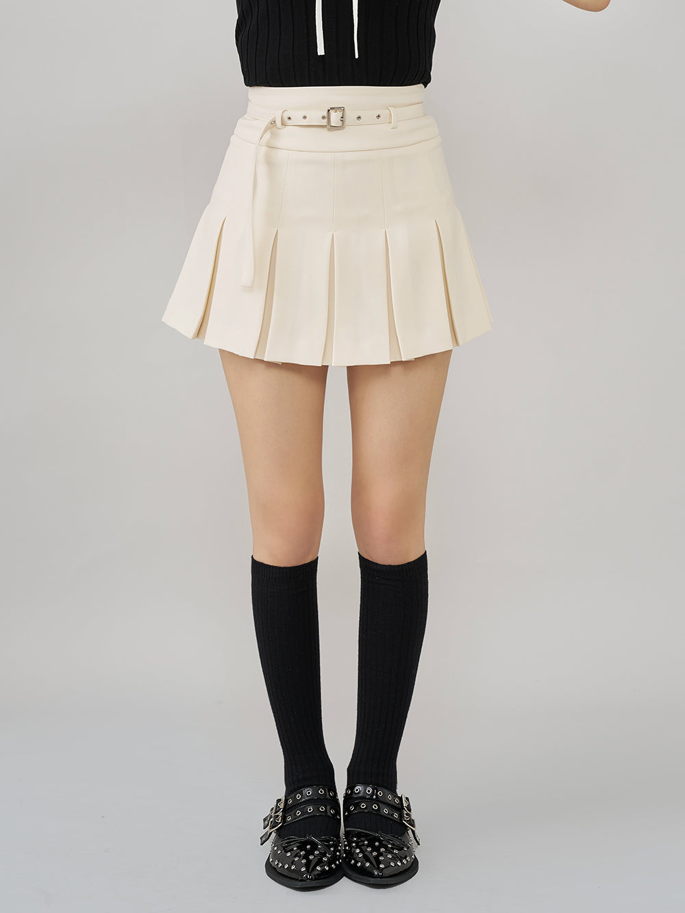 セミワイドプリーツテーラードミニスカート – Darich (ダーリッチ)