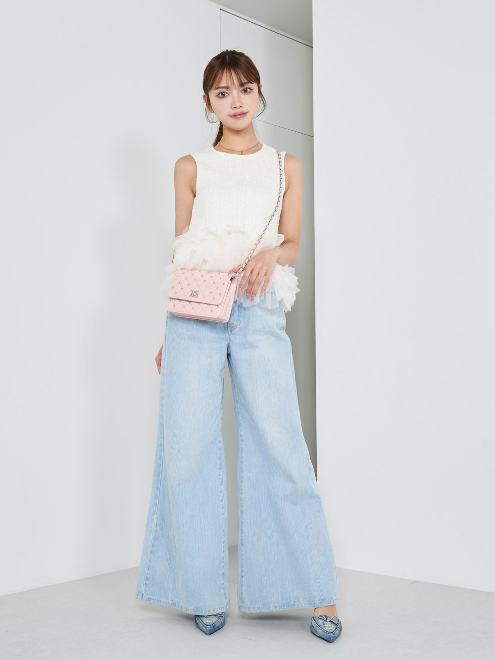 チュールぺプラムサマーツイードトップス – Darich (ダーリッチ)