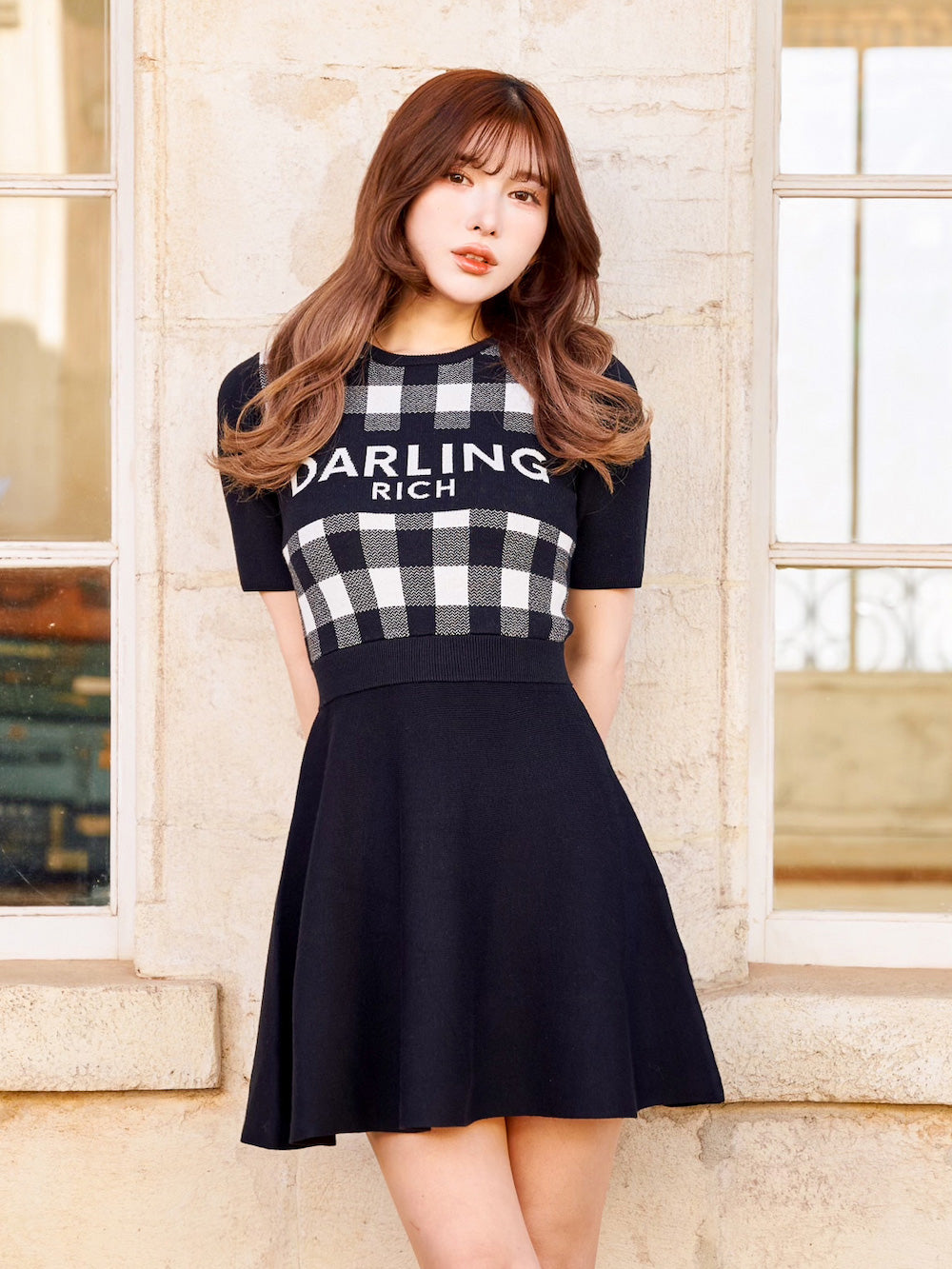 ウエストオープンチェックミニワンピース – Darich (ダーリッチ)