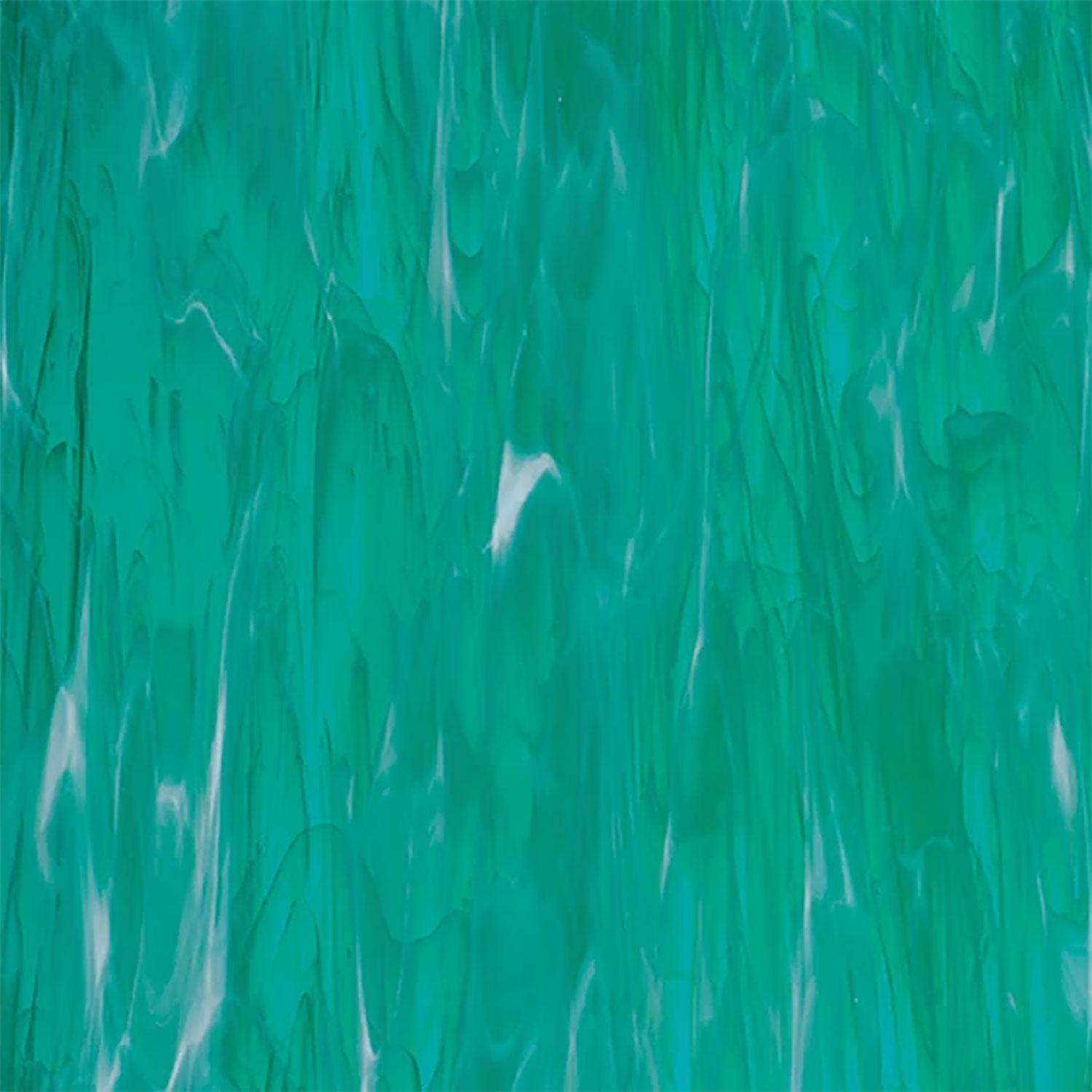 Oceanside Teal Green & White Wispy - 96 COE | Spring Supplies