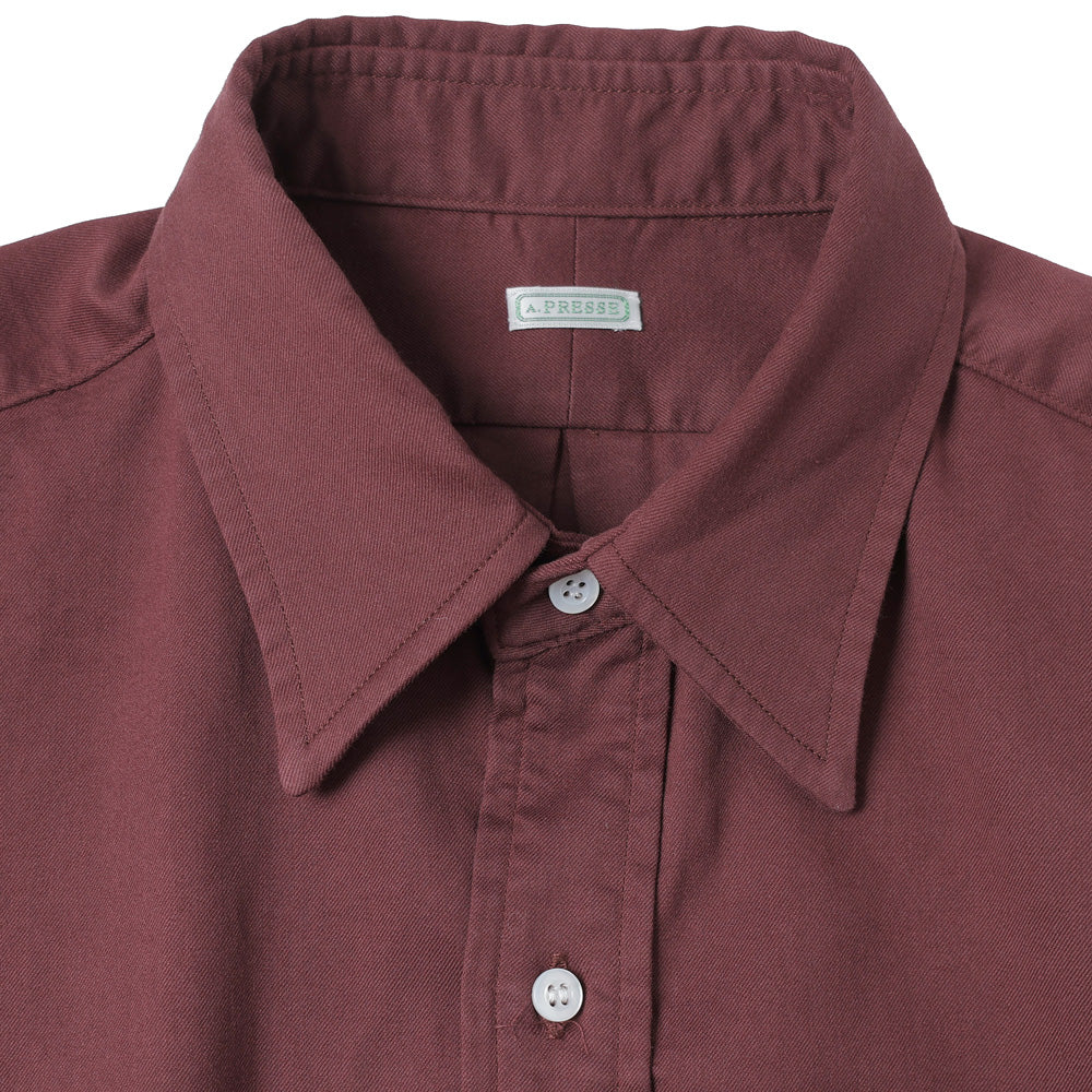 A.PRESSE (ア プレッセ) Double Weave Twill Regular Collar Shirt