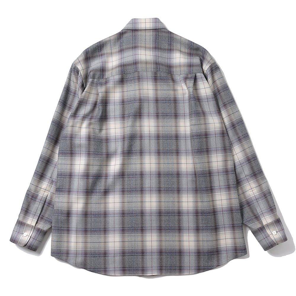 AURALEE] SUPER LIGHT WOOL CHECK SHIRT (A23AS01LC) | AURALEE