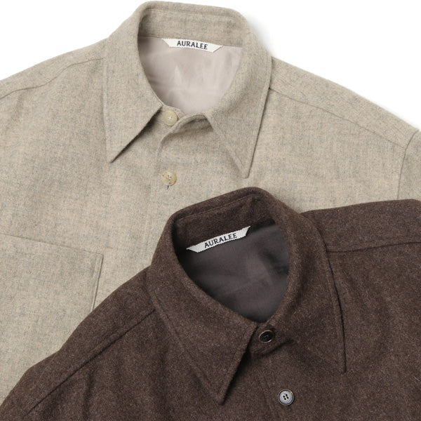 SUPER MILLED SHETLAND WOOL SHIRTS (A21AS01LH) | AURALEE / シャツ