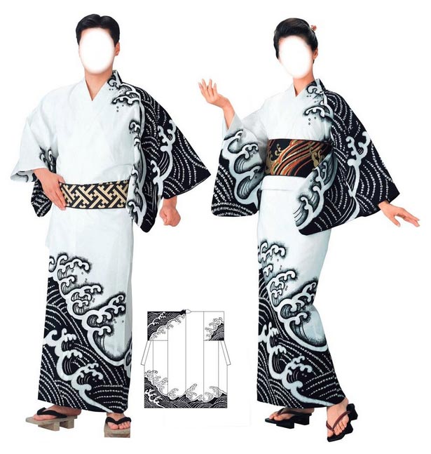 男女同柄】反物・仕立て上がり 本絵羽浴衣（濃紺） 男仕立M寸・男仕立