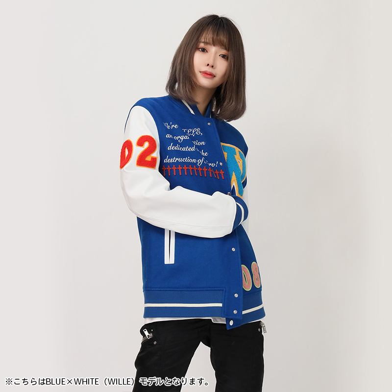 RADIO EVA 862 EVANGELION BASEBALL JACKET/BLACK×WHITE（NERV）(M