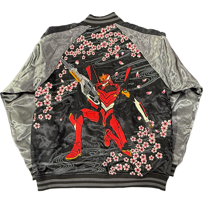 FICCE DONNA赤黒 サテン スカジャン FICCE DONNA赤黒 サテン スカジャン