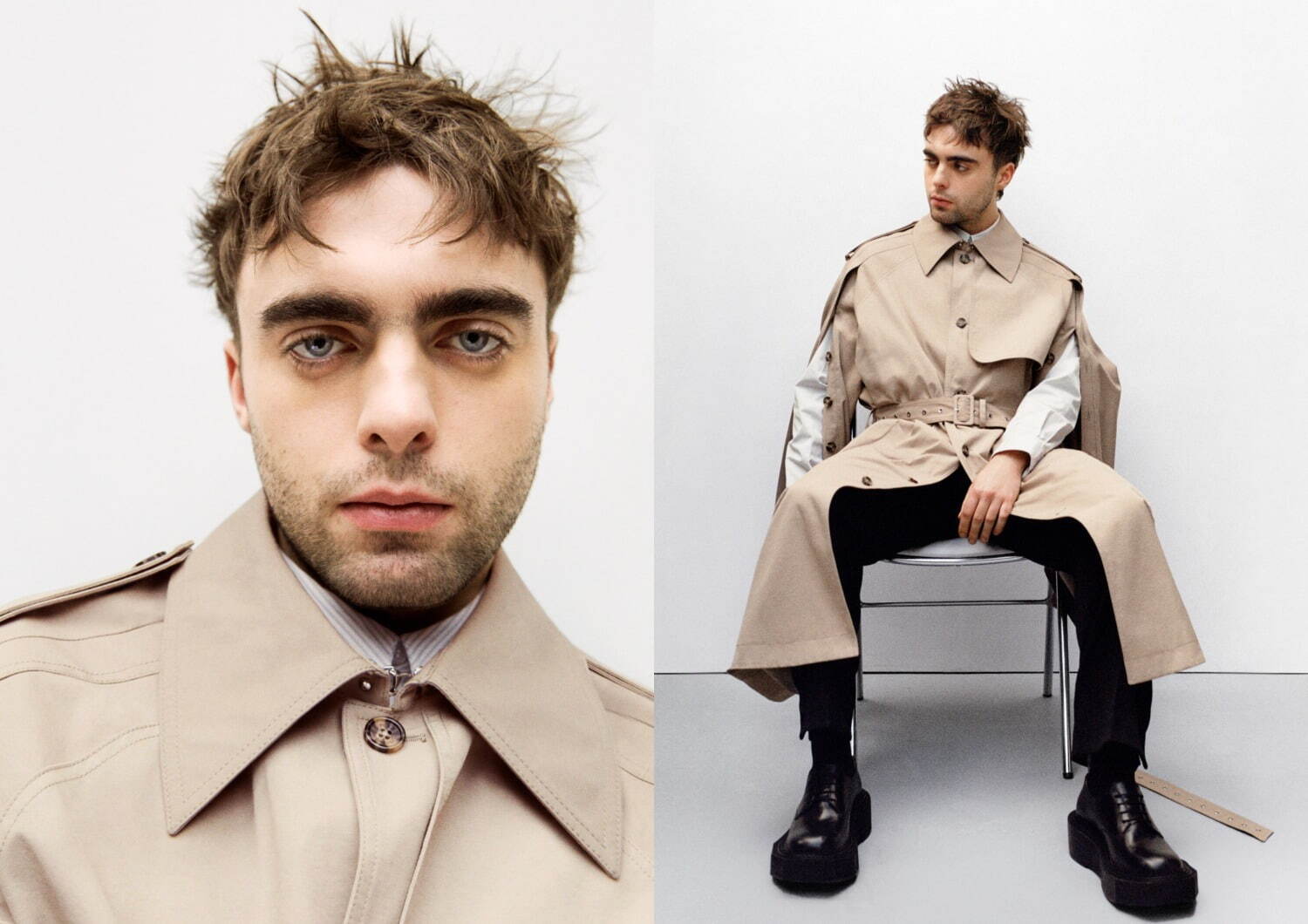 H&M×ロクのウィメンズ＆メンズウェア、二重デザインのトレンチコートや