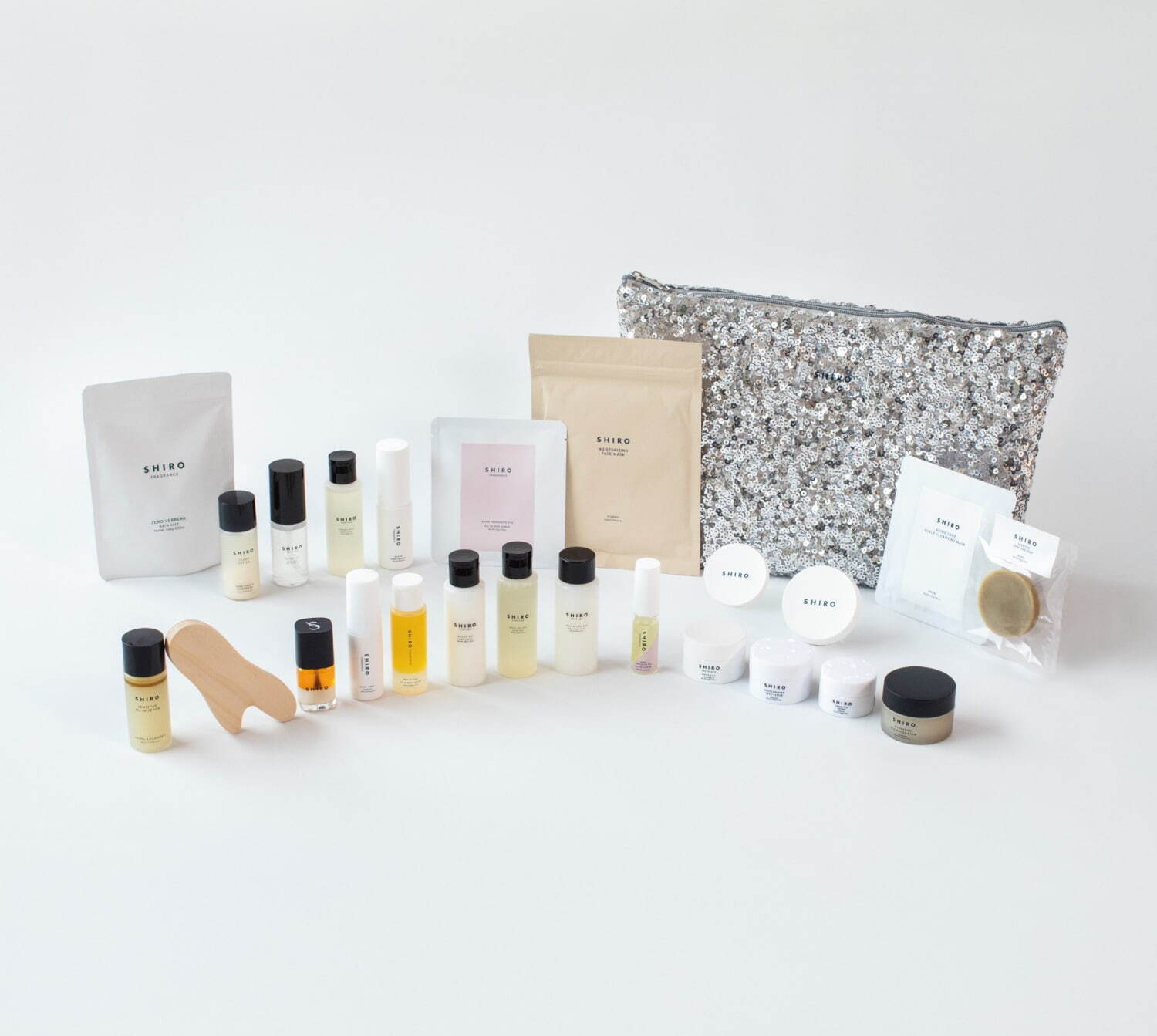 SHIRO24年クリスマスコフレ、“豪華24製品入り”ラメポーチ付き