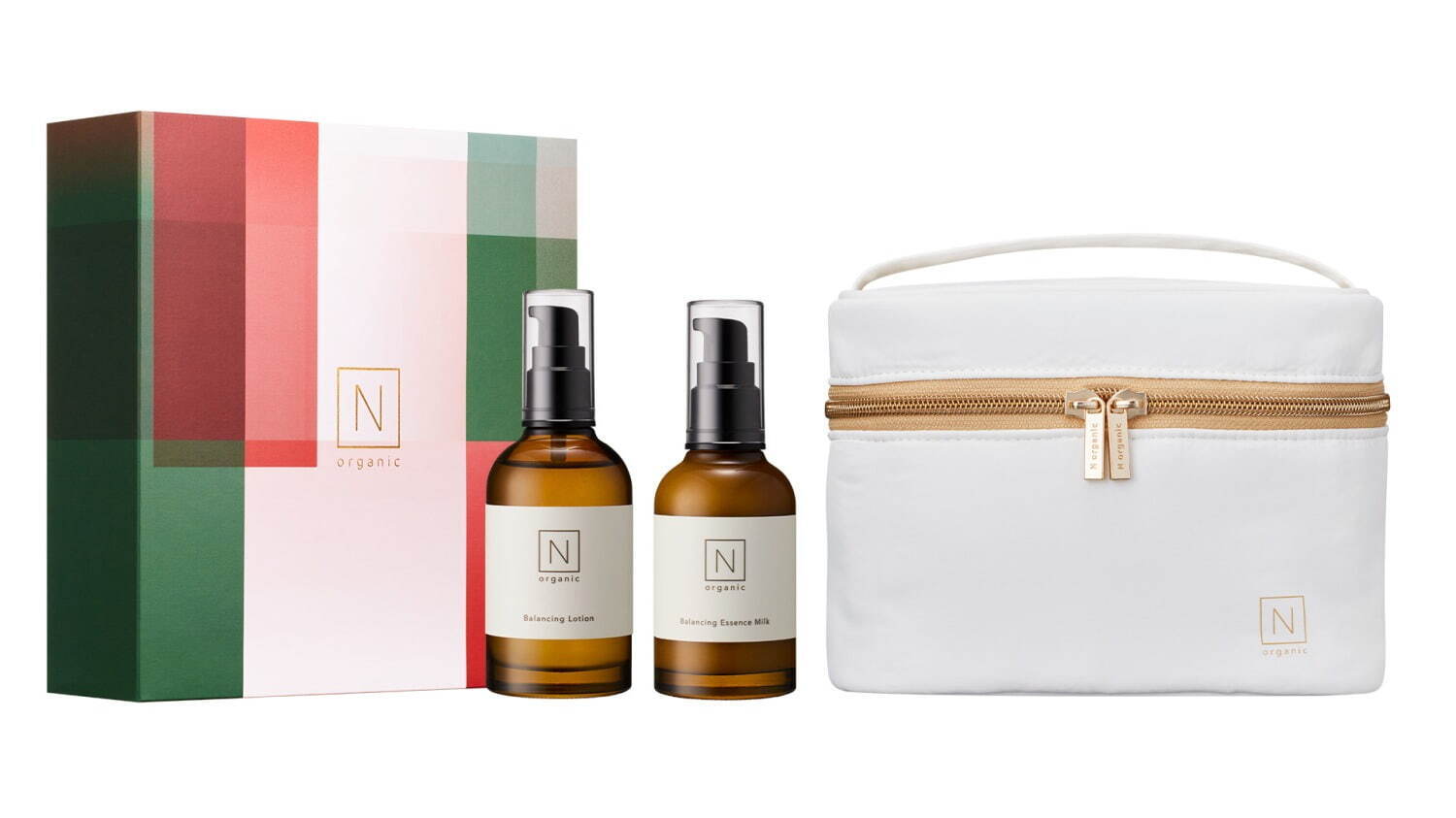 エヌオーガニック24年クリスマスコフレ、“白いバニティポーチ付き”精油