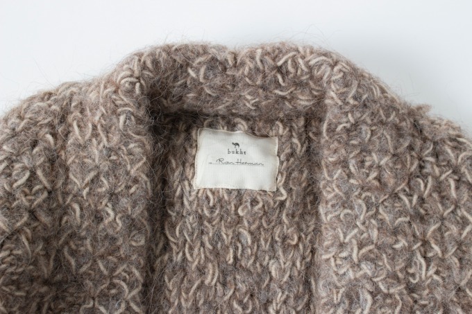 ロンハーマン×日本発ブフト、モヘヤ素材の手編み大判カーディガン