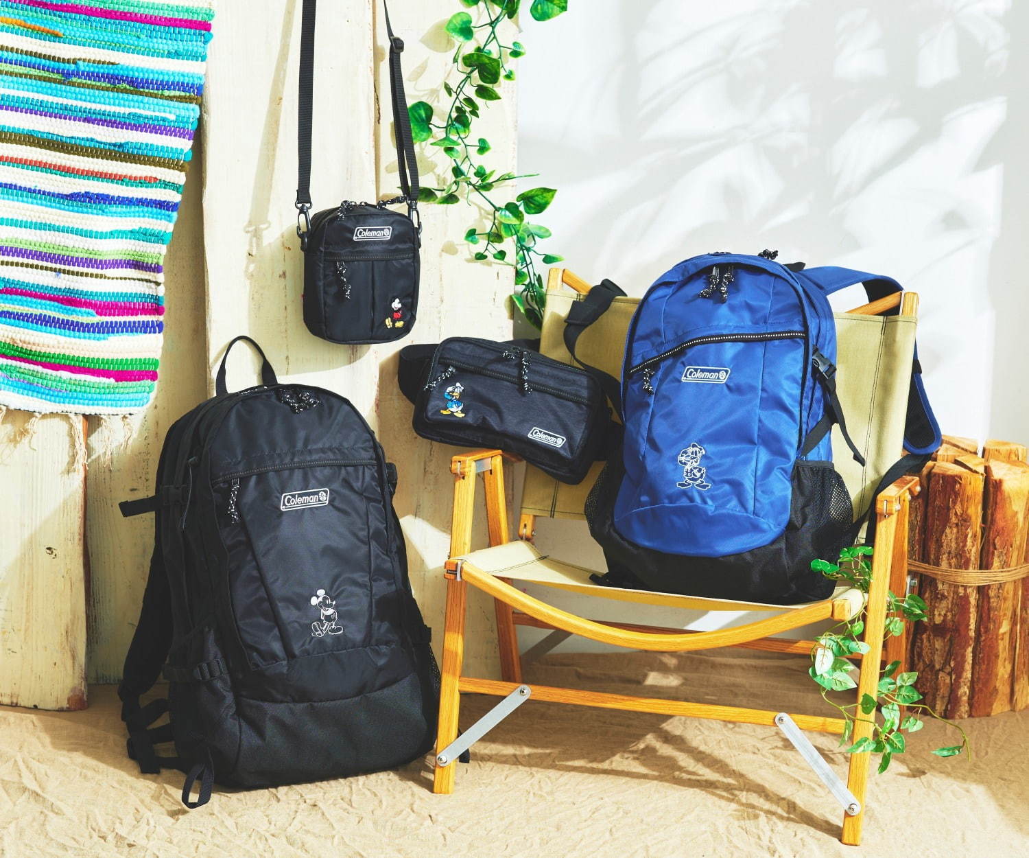 ディズニー「ミッキーマウス」「ドナルドダック」刺繍を施した