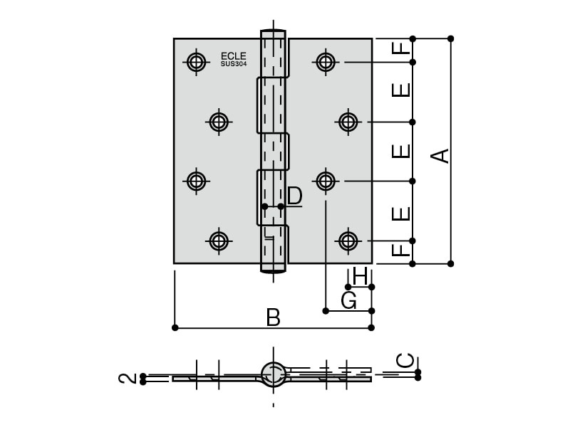 ステンレス平義星丁番 2枚入り: 金物｜【公式】ファーストリフォーム